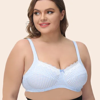 Latest Bra Designs Comfortable Sexy Fat Women Underwear Light Blue