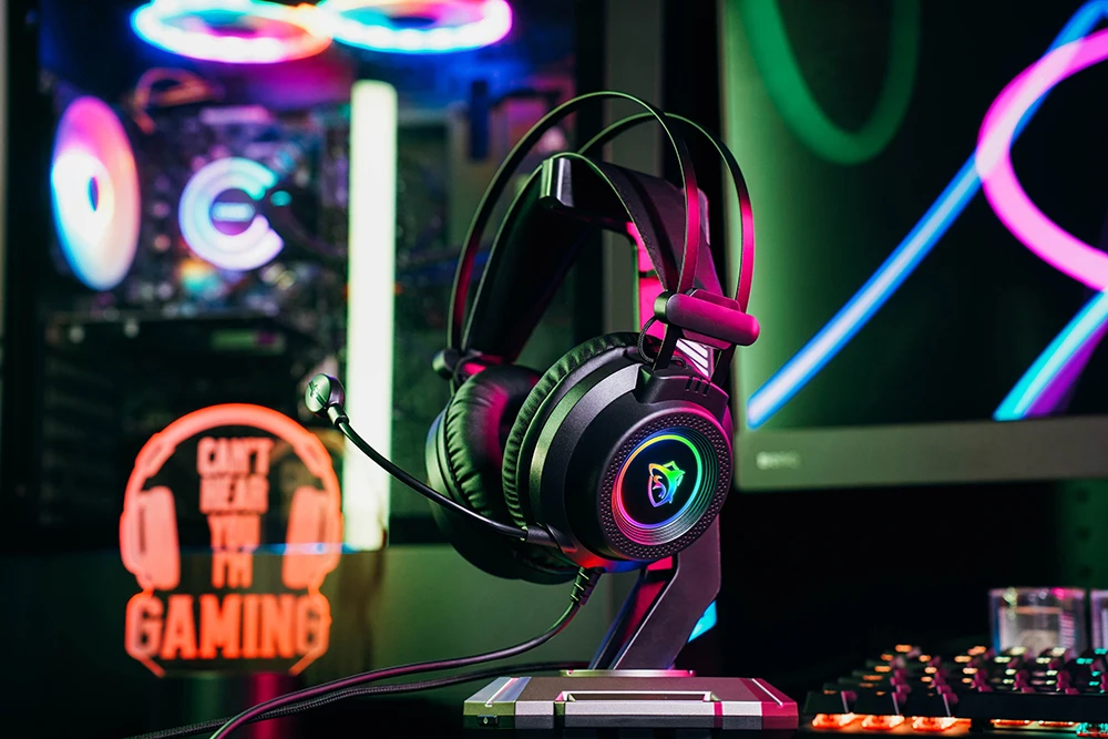 3.5mm Plug Wired Gaming Headphone with Mic for Gaming, Stereo Sound Virtual Wired Headsets