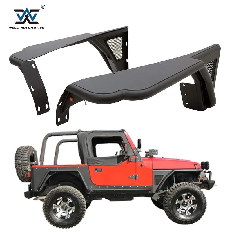 Offroad Aftermarket Parts Aluminum Modified Fenders Black Front Fender Flares For Wrangler