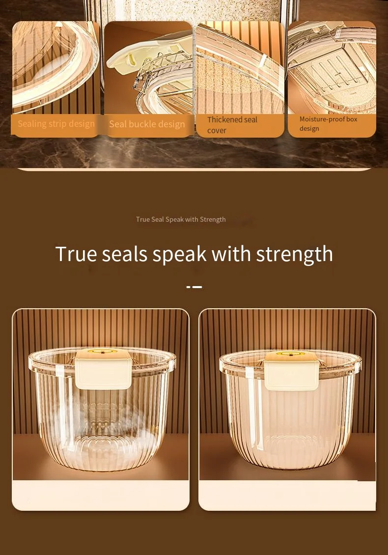 Rice bucket household insect-proof moisture-proof sealed edible grade rice storage tank rice noodle storage container factory