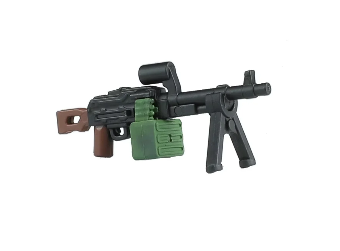 Mini Military Weapon PKM Machine Gun Modern Equipment Model Building Block Toy
