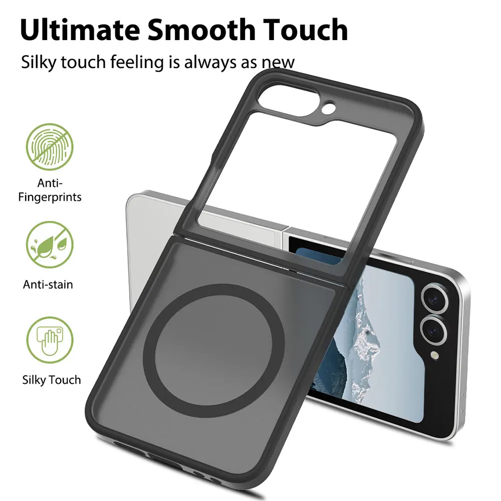 Matte Tpu Acrylic Folding Magnetic Mobile Phone Case Anti-Drop Protective Cover For Samsung Z Flip 6 supplier