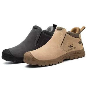 ZSTEP Cow Suede Leather Safety Shoes Low Cut Rubber Outsole Kevllar Midsole Light Weight
