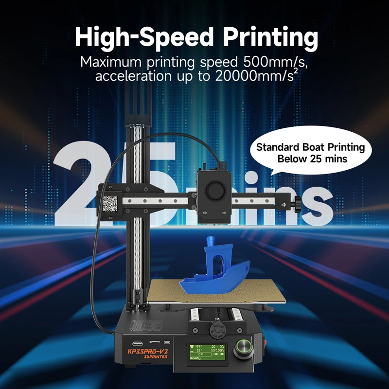 Kingroon KP3S PRO V2 FDM 3D Printer - High-Speed Auto Leveling