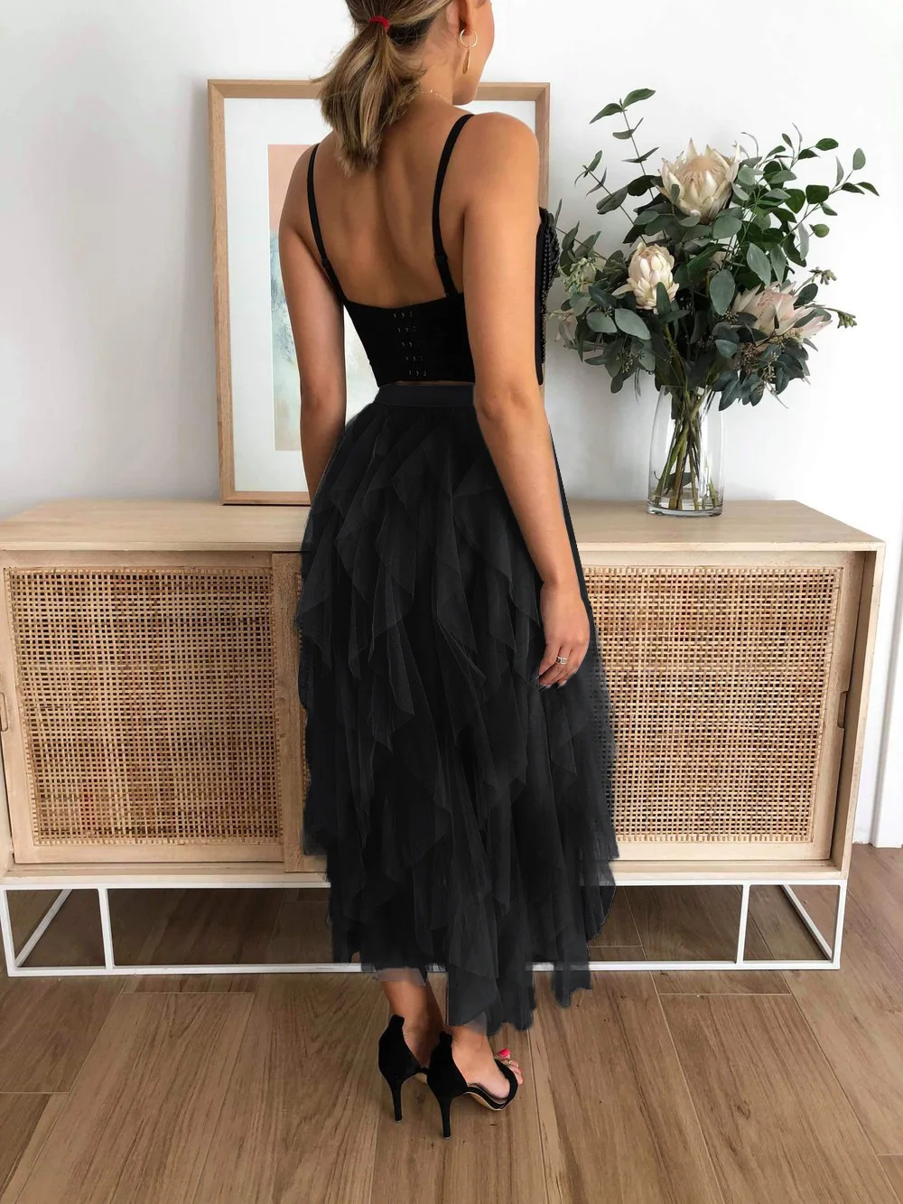 Women Clothing Cupcake Pleated Magic Wrap Long Tutu Skirt New Women Irregular Layering High Waist Ball Gown Skirt