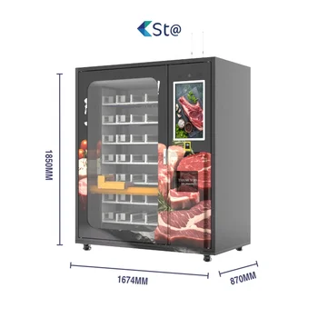 -18 degree Celsius Frozen Food Vending Machine Hot Meals Vending Machine With Microwave Heating Automatic