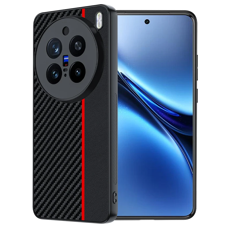 Luxury Fiber Texture Anti-Fall Phone Case for VIVO X200 Pro