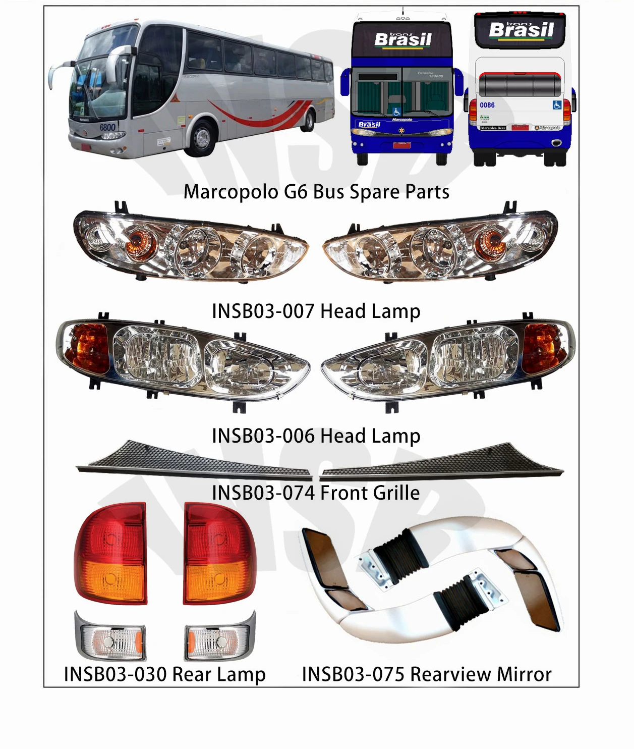 MARCOPOLO Bus Head Lamp for Scania Marcopolo Bus INSB03-004