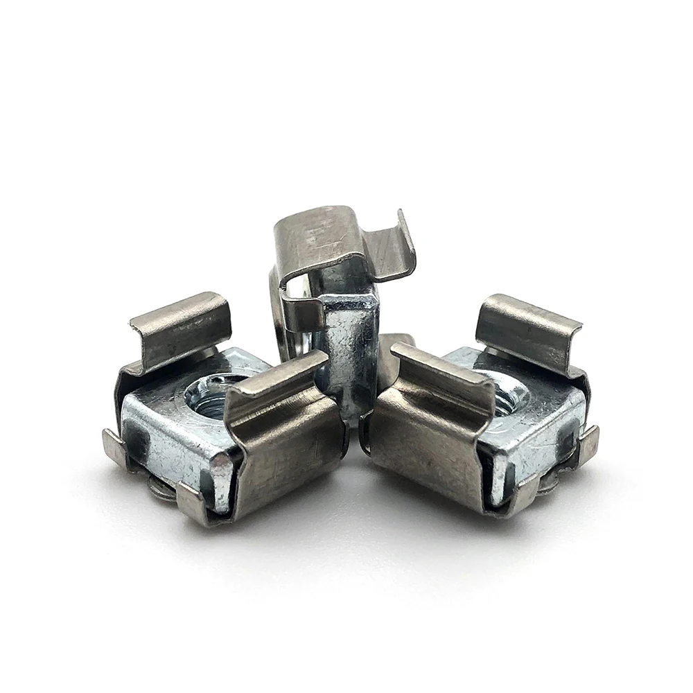 Stainless Steel Screws and Cage Nuts Cage Nut Sets m6 for Server Rack Cabinet Floating Square Nuts