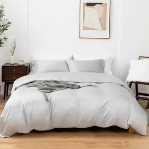 BSCI Certified All Season 100% Organic Bamboo Comforter Cover Cooling Thermoregulating Breathable Bamboo Duvet Cover Set