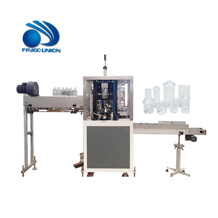 FAYGO Full Automatic High Speed Plastic Bottle Drum Jerrycan Mouth Neck Cutter Rotary Cutting Machine