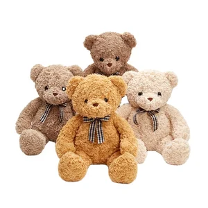 Hot Selling Plush Soft Four Colors Small Size Teddy Bear Mini Bulk with Bowknot