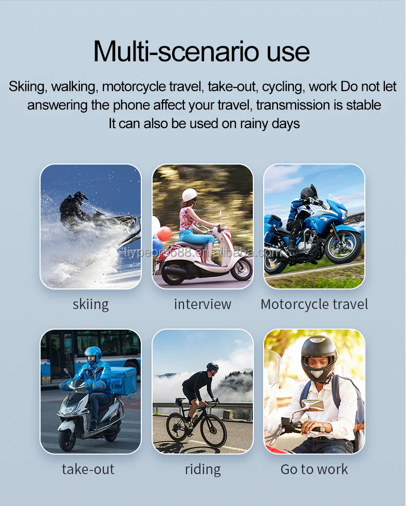 product tiypeor intercom for motorcycle helmet wireless handsfree headset stereo music speaker call control for motocross helmet-8