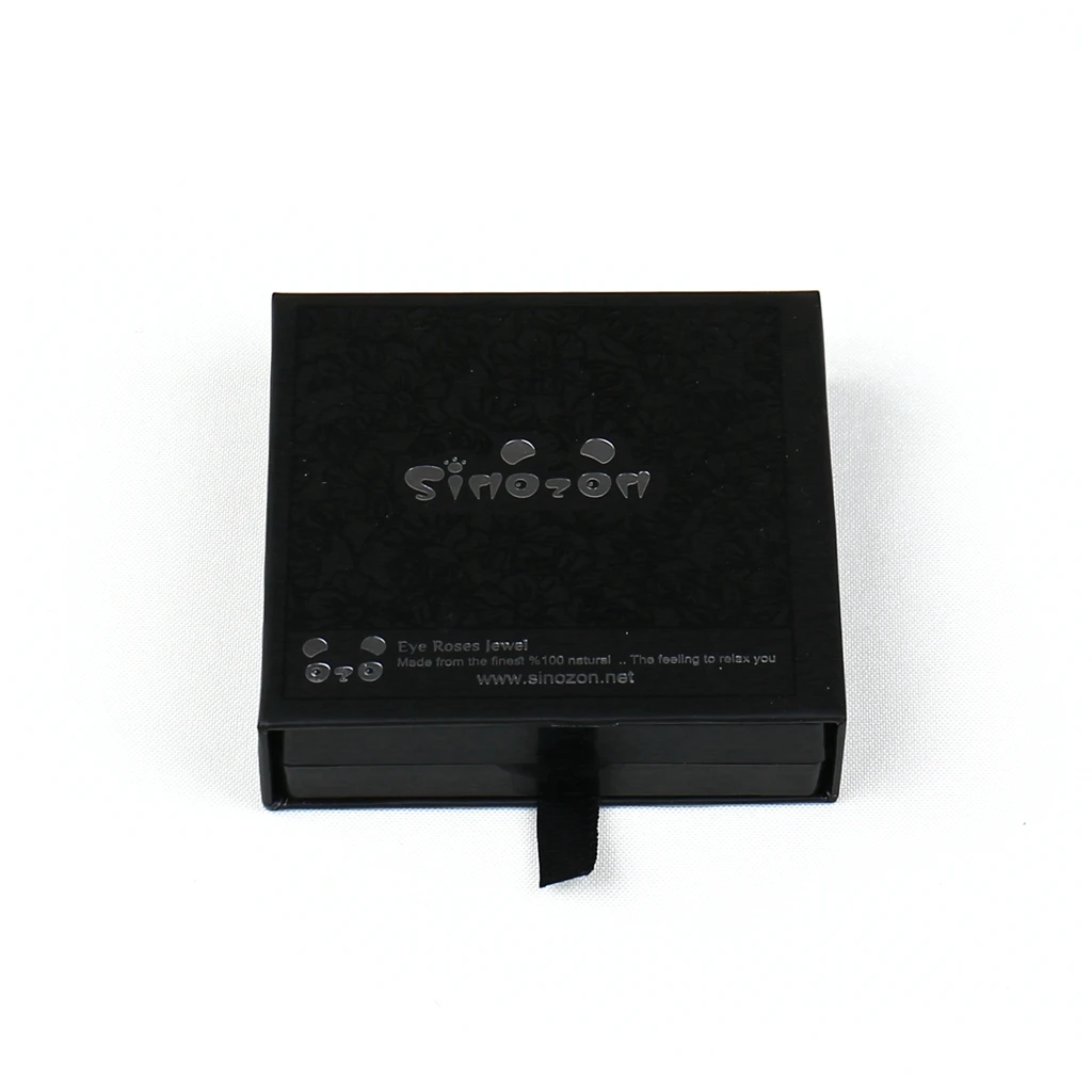 Custom Black Drawer Box with Foldable Transparent Inlay High Quality Ribbon Logo Customized Eco Friendly details