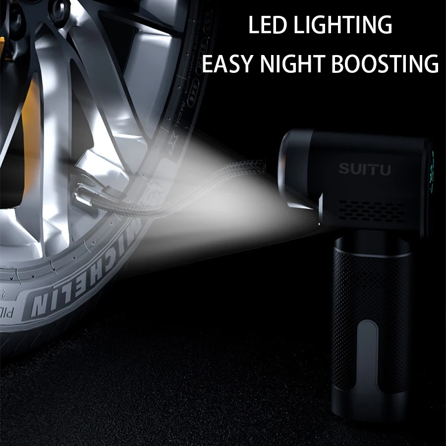 Mini Size Easy Portable Multi Function Bike Electric Pump Air Pump Battery 7.4V Cord Car Tyre Air Compressor Pump - view 6