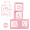 4 scatole rosa + bambino + 26 lettere
