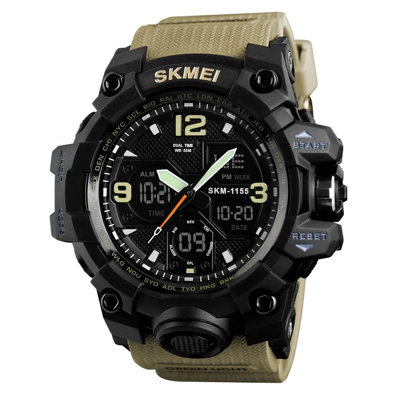 Skmei Top Cool Demin Black Analog Digital Boy Brand Wrist Watch Shockproof  Watches for Men Luxury