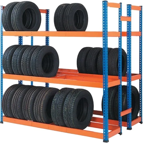 Steel Truck Tyre Stacker Racks 5-Layer VNA Pallet Warehouse Rack with Foldable Tire Posts and Removable Features