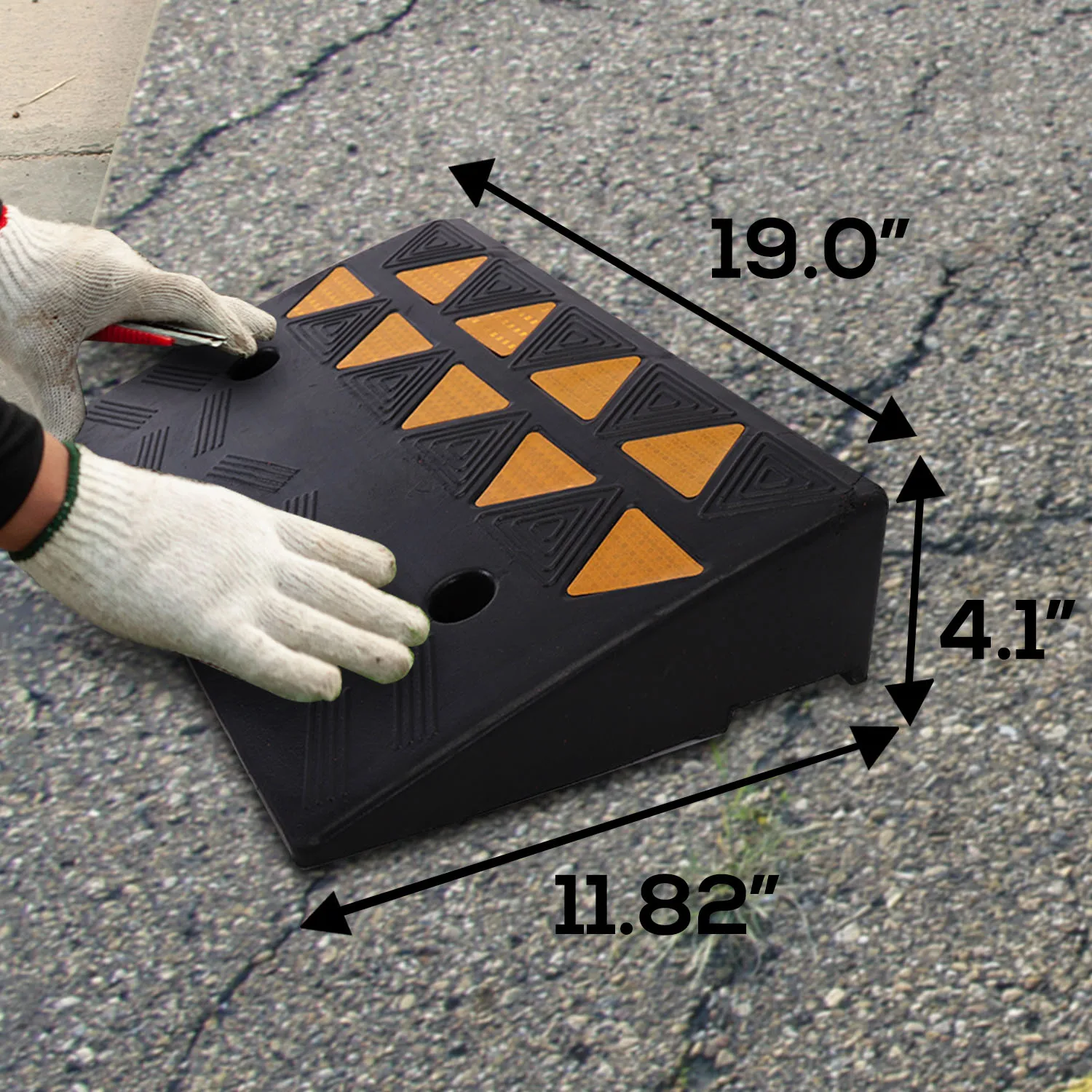 Yellow Glass Bead Reflector Rubber Kerb/Curb Ramp Speed Bumps Product Category details