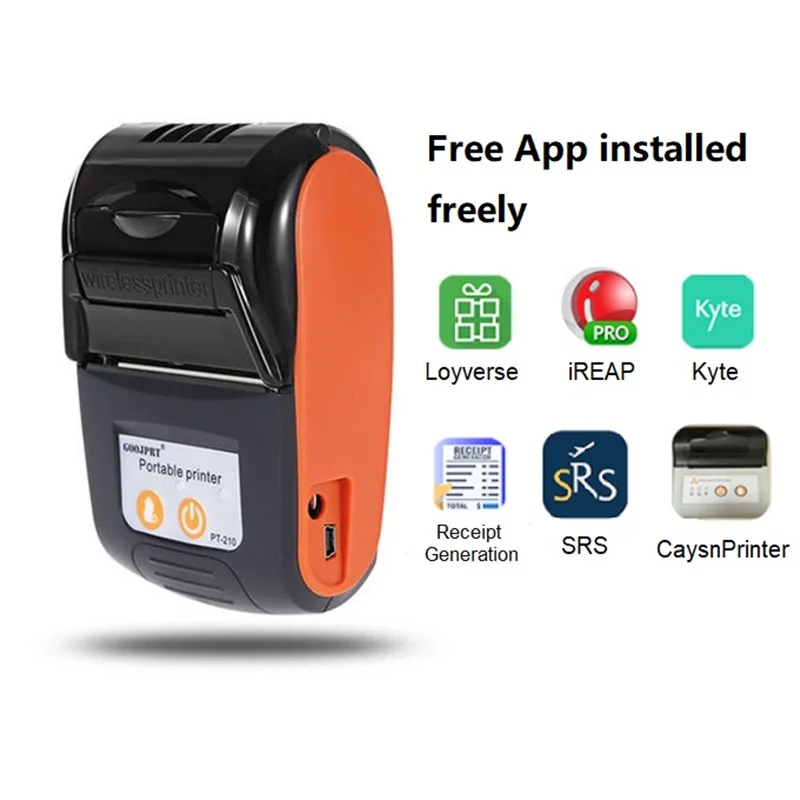 Mini BT Thermal Printer Mini Wireless Small Portable Printer Receipt with Free Loyverse POS App on Android Phone Printer