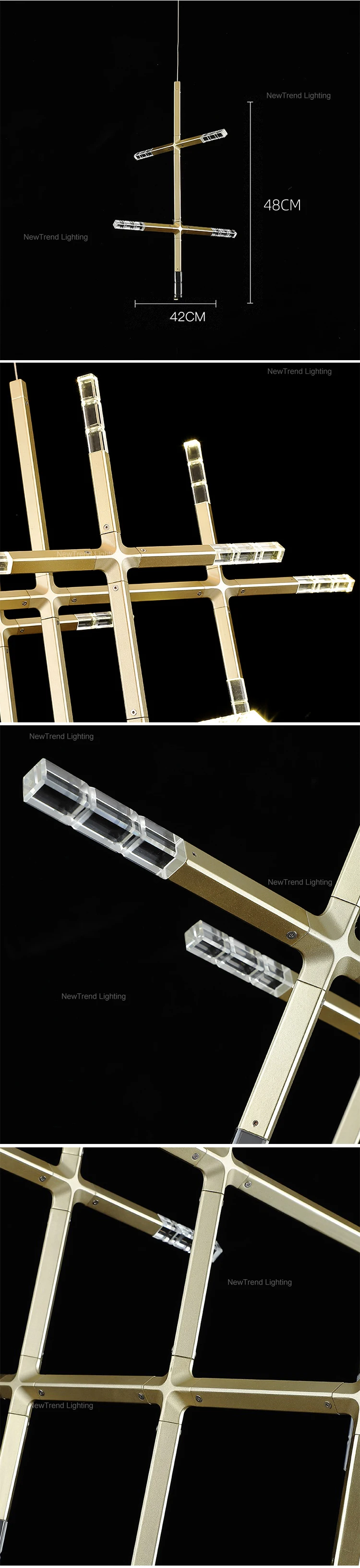 cpl 12 high quality custom indoor decoration large hotel hall project led chandelier lamp-2