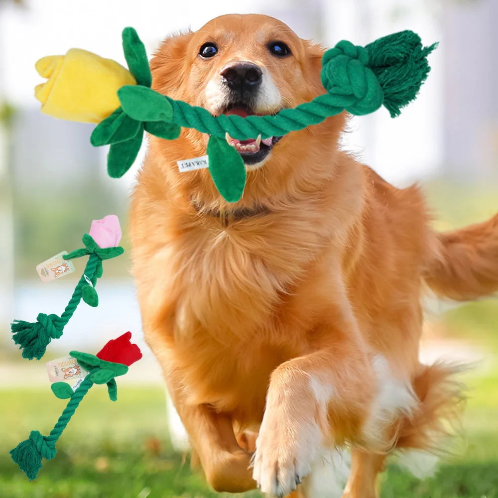 rope rose dog toy Bone Rose Knot Rope Dog Toy| Daylesford