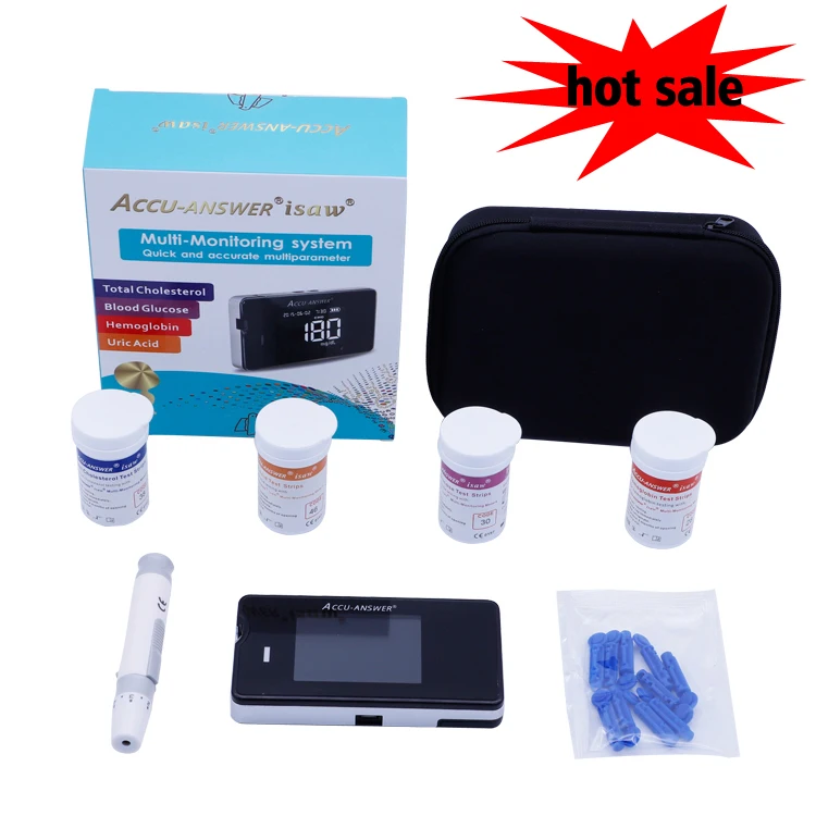 Измеритель холестерина 4 в 1, многофункциональный набор для тестирования гемоглобина с тест-полосками, оборудование для тестирования крови, класс II, Электрический CE ISO