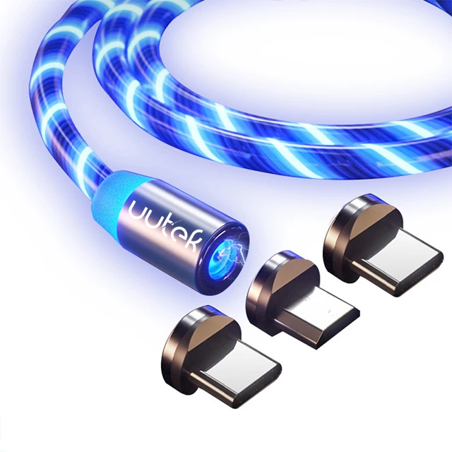 UUTEK UC002-2M Floating LED 3 in 1 Magnetic Usb Cable High Quality Usb Charging Cable Universal Chargers for All Devices