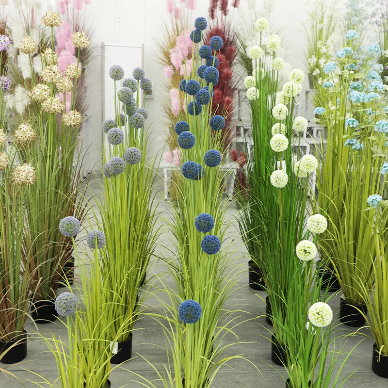 Hot Sale Indoor Decorative Artificial Outdoor Plastic Onion Grass Weeds ...