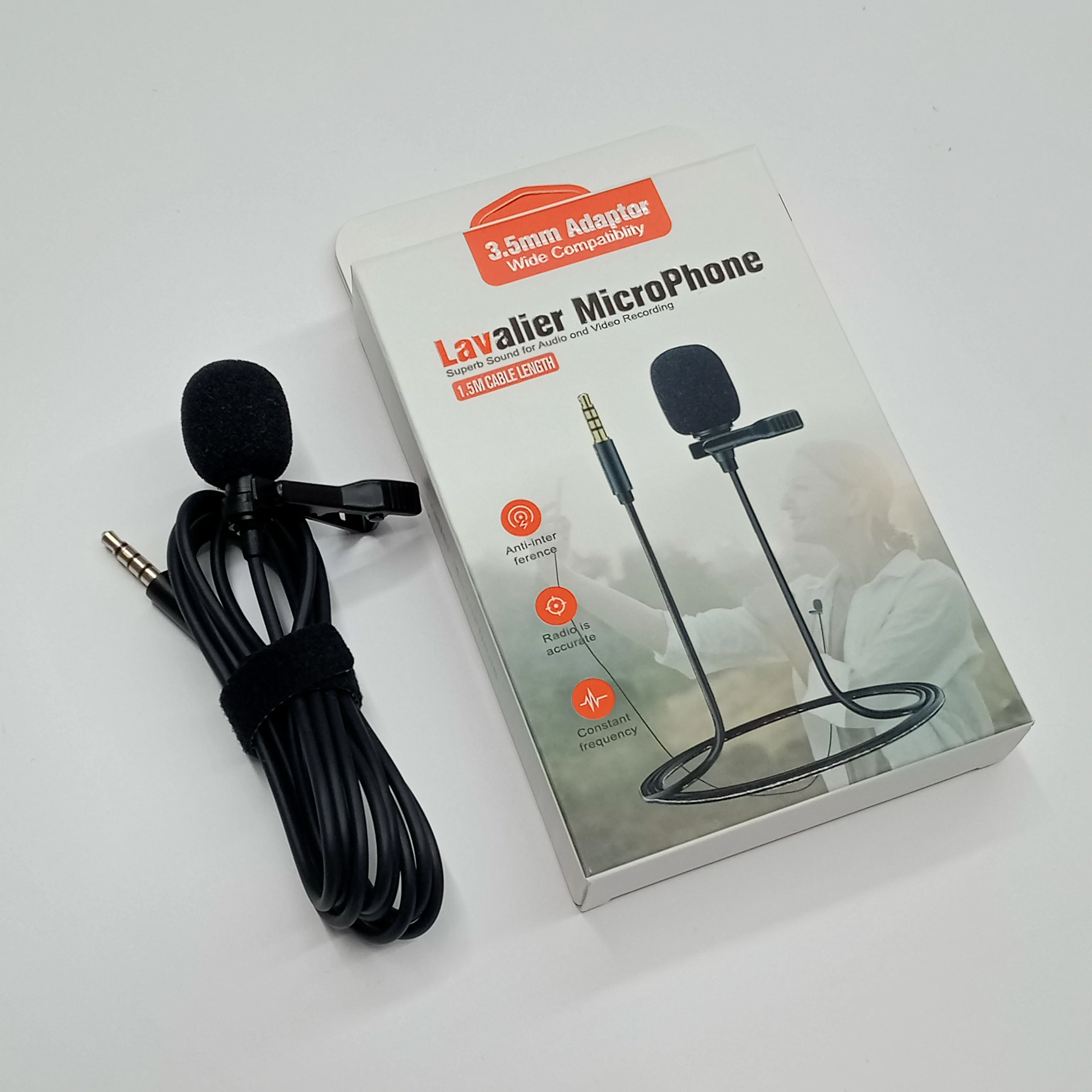 3.5mm Professional Microphone Clip Lapel Microphone Video Recording Audio Mic Microphone for Mobile Phone Camera Microphones