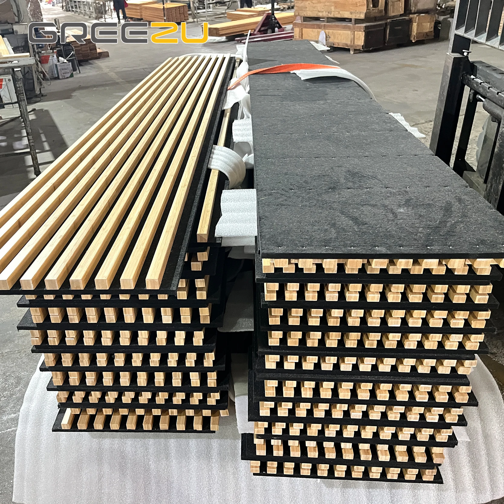 Bambus-Akustikdiffusorplatten Modernes Design Bambus-Akustikpaneel  Bambus-Wandplatte Akustikpaneele Schalldmmplatte