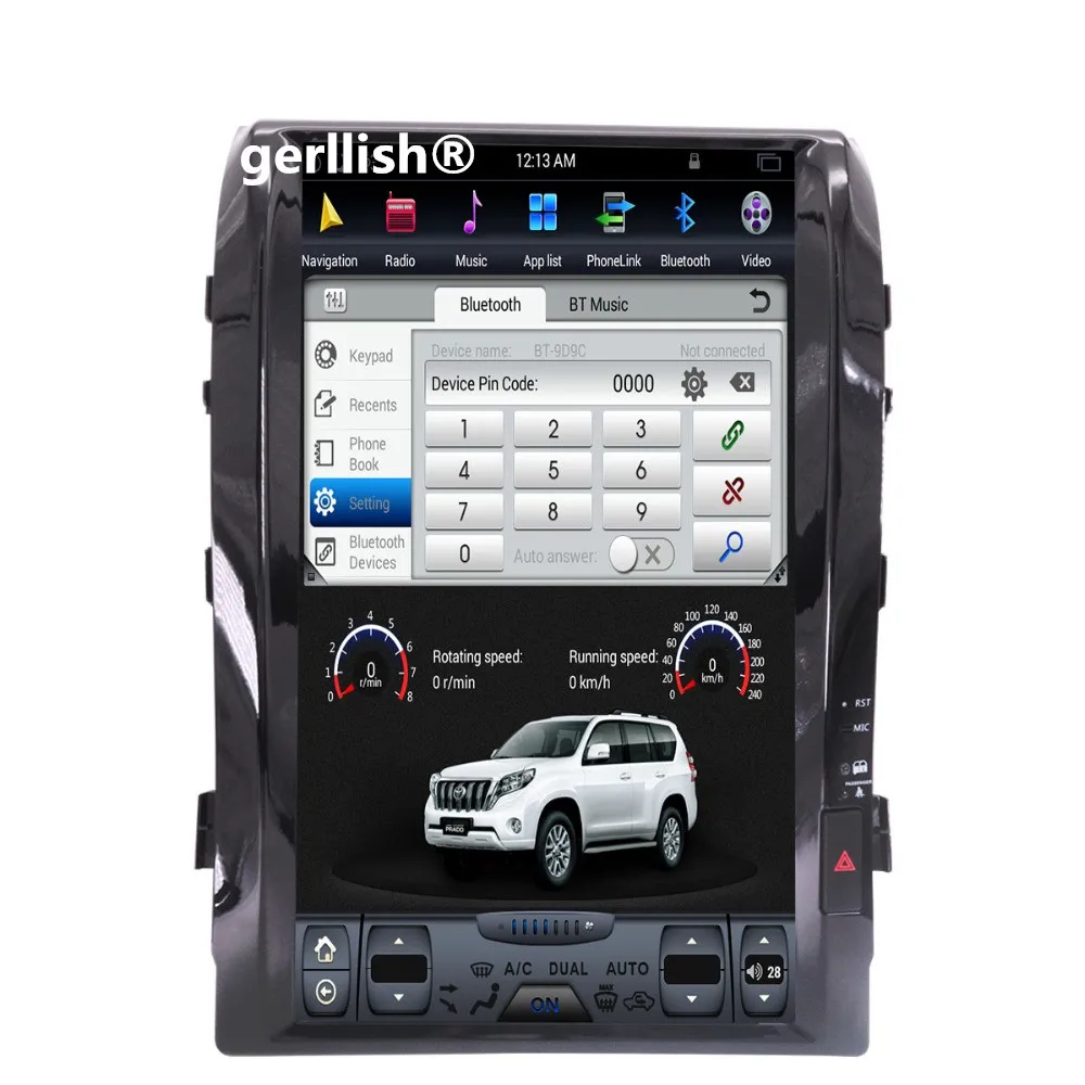 
Автомобильный мультимедийный dvd-плеер Tesla style с вертикальным экраном 16 дюймов, gps, радио, стерео для Toyota Land Cruiser VXR 2008-2015 