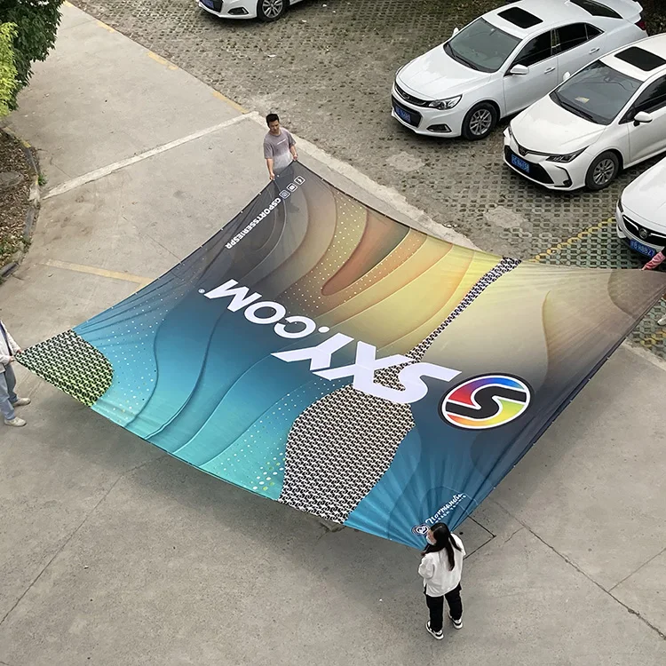 Custom Polyester Cloth Advertising Banner Stage Backdrop Mesh Banner Printing Large Fabric Banner