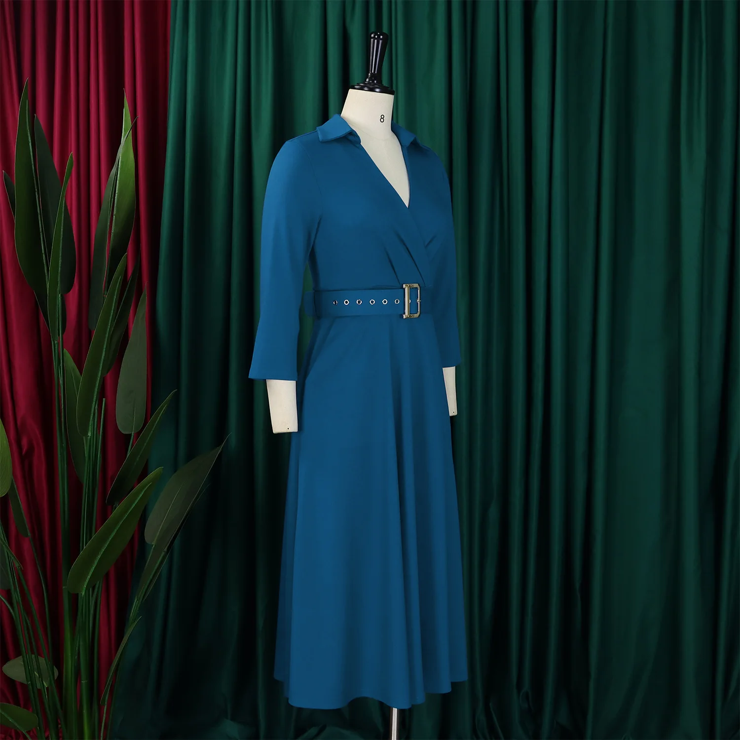 white christmas dresses Women's Long Sleeve Fall Dresses with Pockets main image 1