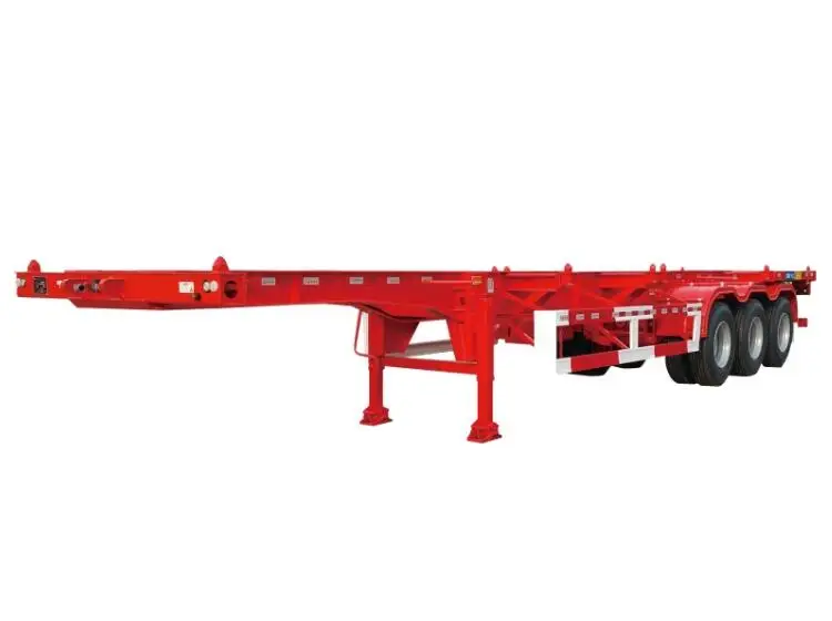 Low Bed Loader Exceptional Service Container Carrier Chassis Trailer Skeleton Semi Trailer