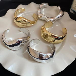 MUXCOR Chunky ABS Material Wedding Joias De Luxo Fancy Jewellery for Ladies Anti Tarnish Bangles Gold Plated Alloy Jewelry