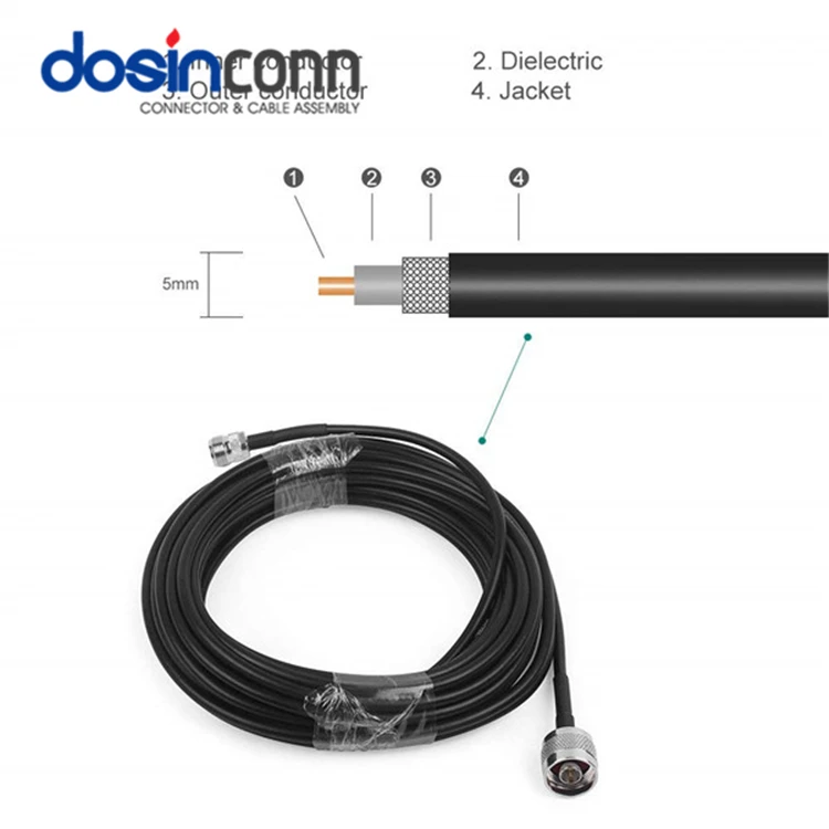 50 Ohm Coaxial Plug Crimp N Type Male LMR400 Cable RF Assemblies to STR LMR 400