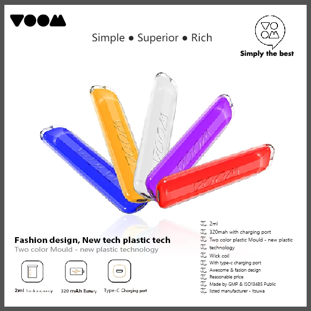 Itsuwa Voom Iris Mini электронная сигарета Dispos Vape ручка, одноразовая