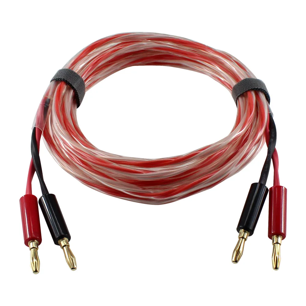 Factory High-end Banana Plug Cable 1m 2m 3m 5m Pvc Jacket Audio Cable Banana Head Hifi Speaker Cable with Banana Plugs