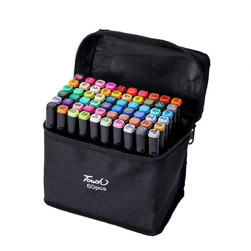Custom Logo Cheap 60-262 Color Double Head Permanent Alcohol Based Sketch Marker Set with DDP Shipping for Coloring