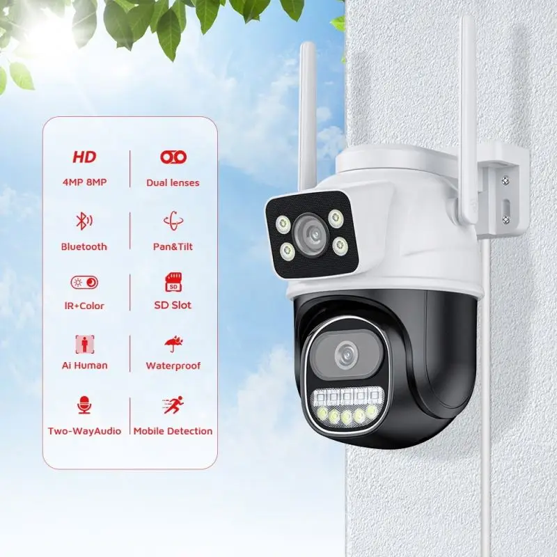 Cctv Ip Wifi Camera Home Security Set Surveillance 2.4G Outdoor With Zoom Power Wall Socket Smart Mirror Relay Output