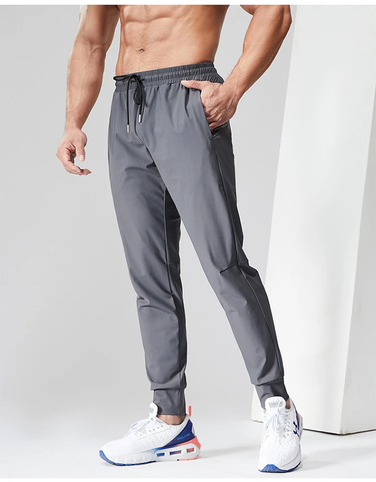 Men's Stretch Blank Jogger Nylon Track Pants Breathable Gym Running ...