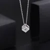 Pl027 catena quadrata con diamanti bianchi o argento