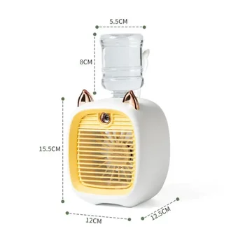 Portable 3 Speeds Personal Desktop Table Fan Led Spray Humidifying Air Cooler Fan