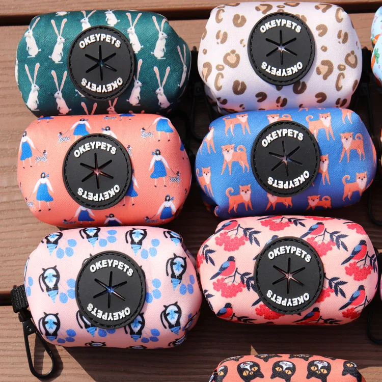 Pet Walking Accessory Custom Dog Poo Bag Holder Neoprene Wholesale Pet