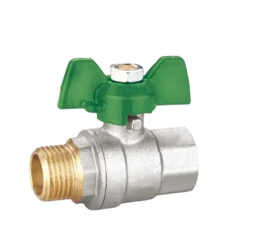 Manual butterfly handle external thread DN15 1/2 brass ball valve