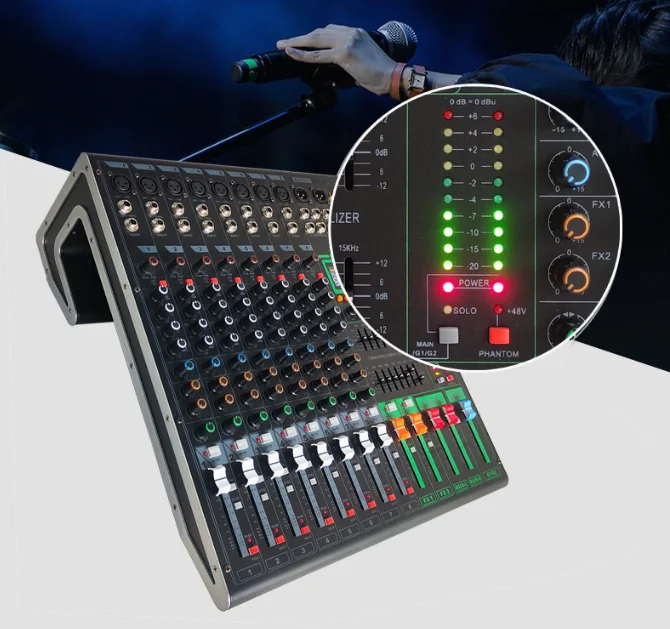GBUB PMA802FX - 8 Channel Dual Grouping Audio Mixer Console