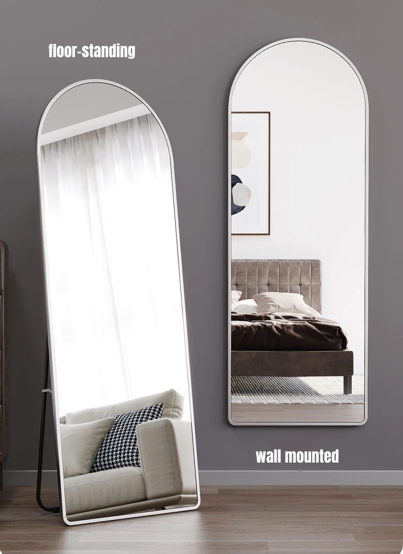 product decor wall large size vintage decorative free standing stand floor mirror arch shaped long full length mirror for bedrooms125-0