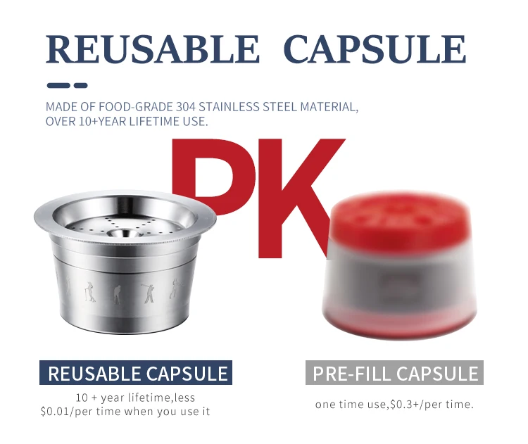 Capsules Express304 Stainless Steel Reusable Coffee Capsule For Caffitaly  & Tchibo