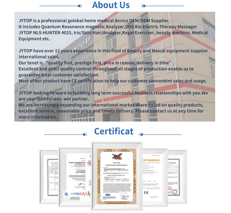 JYTOP Quantum Resonance Magnetic Health Analyze With 52 Reports JYT-QA20